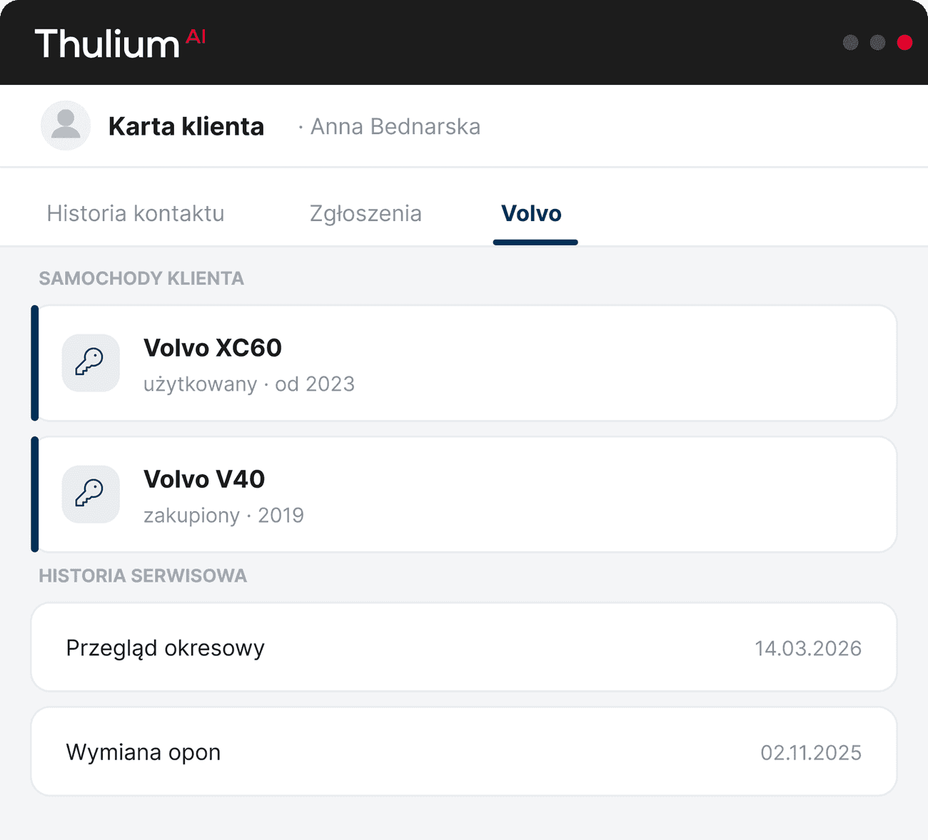 ak skonfigurować integrację Volvo w Thulium