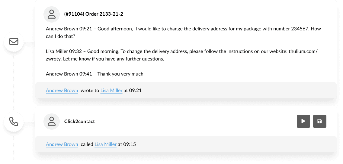 chat contact history