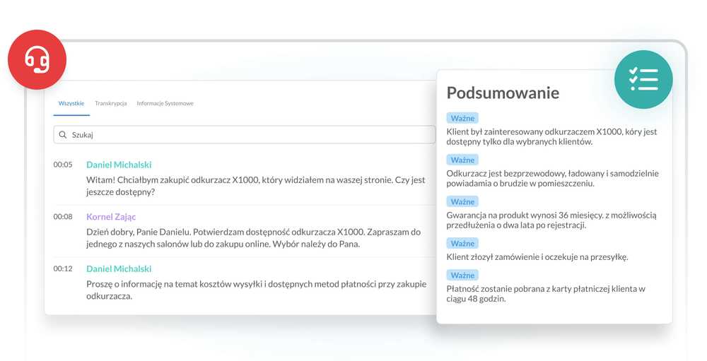 Podsumowanie rozmowy AI