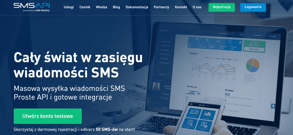 Strona internetowa SMSAPI