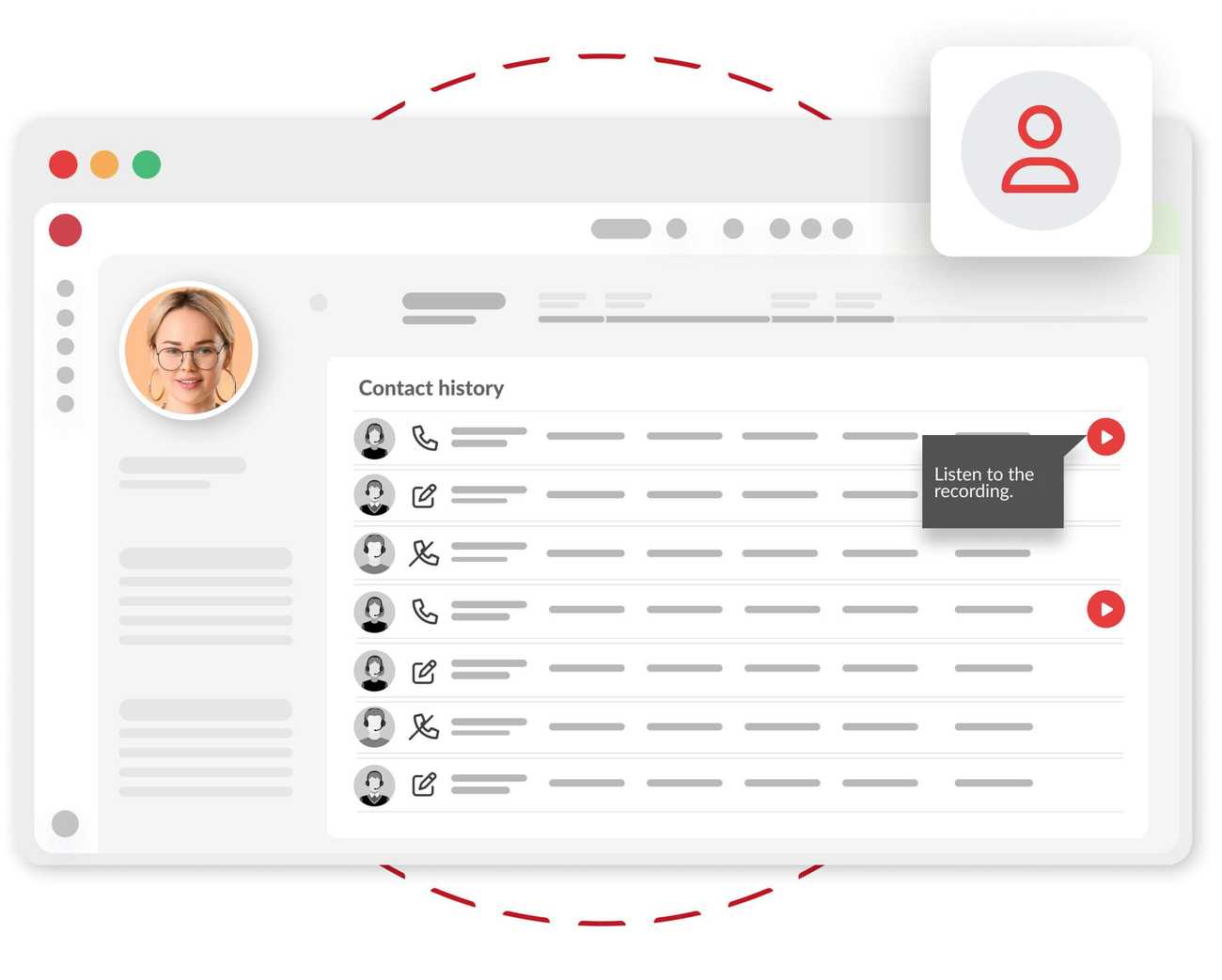 customer profile card