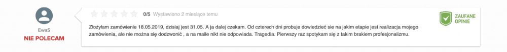 zła opinia w sieci