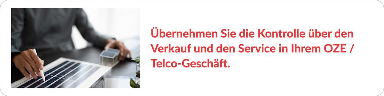 Vertrieb und Service für das Geschäft mit erneuerbaren Energien / Telekommunikation